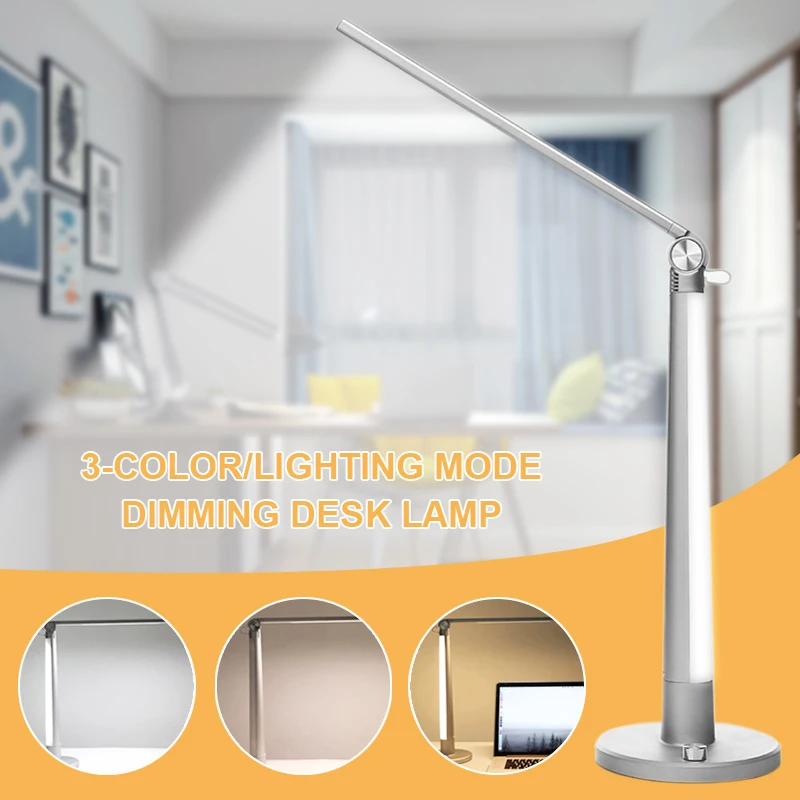 

Foldable Dimmable Table Lamp Modern Energy Saving Eye Care LED Sliver Table Lamp Light Desk Lamp USB Charging Port Table Lamp