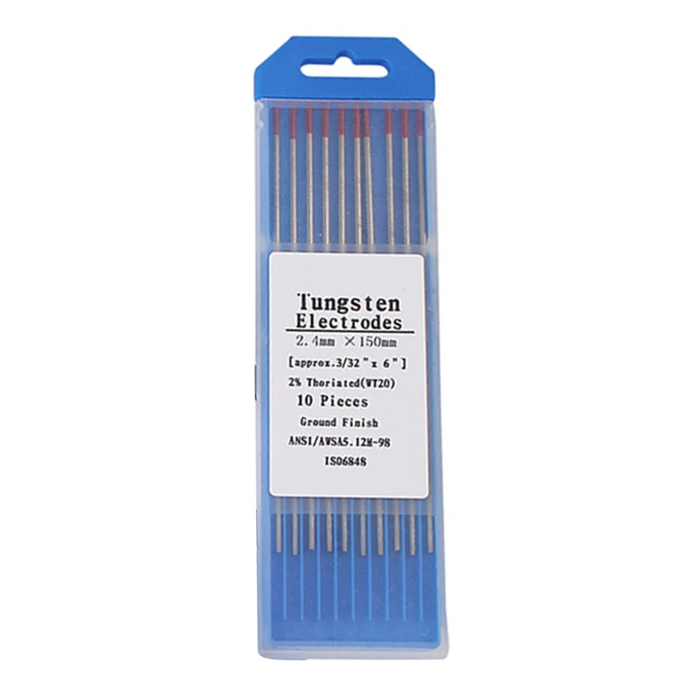 

10pcs Tig Tungsten Electrode Rods Welding Tools Consumables Kit Thoriated Conductive Red Ground