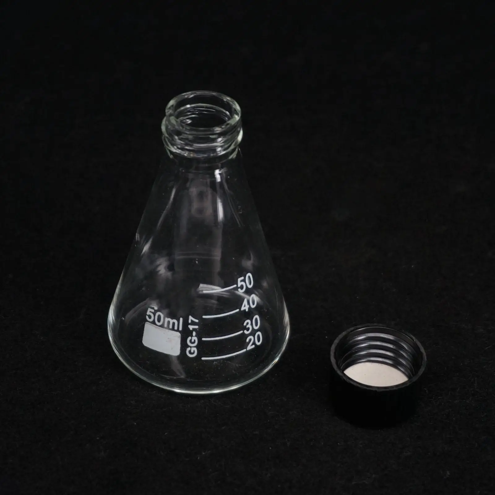 

Glass 50ml Conical Erlenmeyer Narrow Mouth Screw Cap Flask Lab Glassware