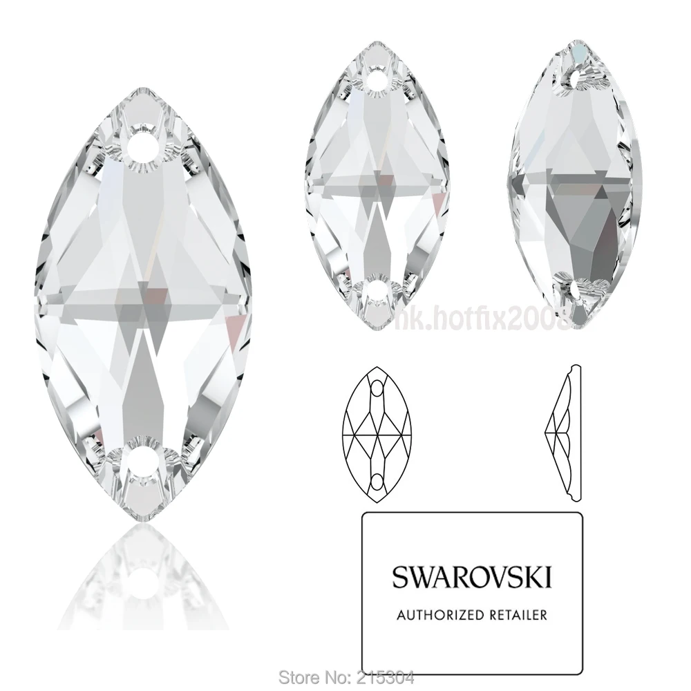 Новинка-20(на выбор) Swarovski Elements 3223 Navette(2 отверстия) пришивные стразы