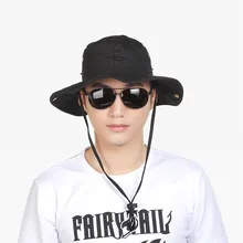 Harajuku ведро шляпы для мужчин и женщин, мужский Простый кожаный однотонная летняя Солнцезащитная Панама Safari Boonie Sun Шапки ведро шляпа с веревкой рыбаловедские снасти кепки