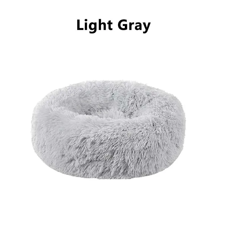 Light Gray 1× гнездо для домашних животных в скандинавском стиле, теплая флисовая кровать для собак, круглая подушка для шезлонга, собаки, кошки, зимняя собака, Конура для щенка, спальный коврик, кровать для домашних животных - Цвет: Light Gray