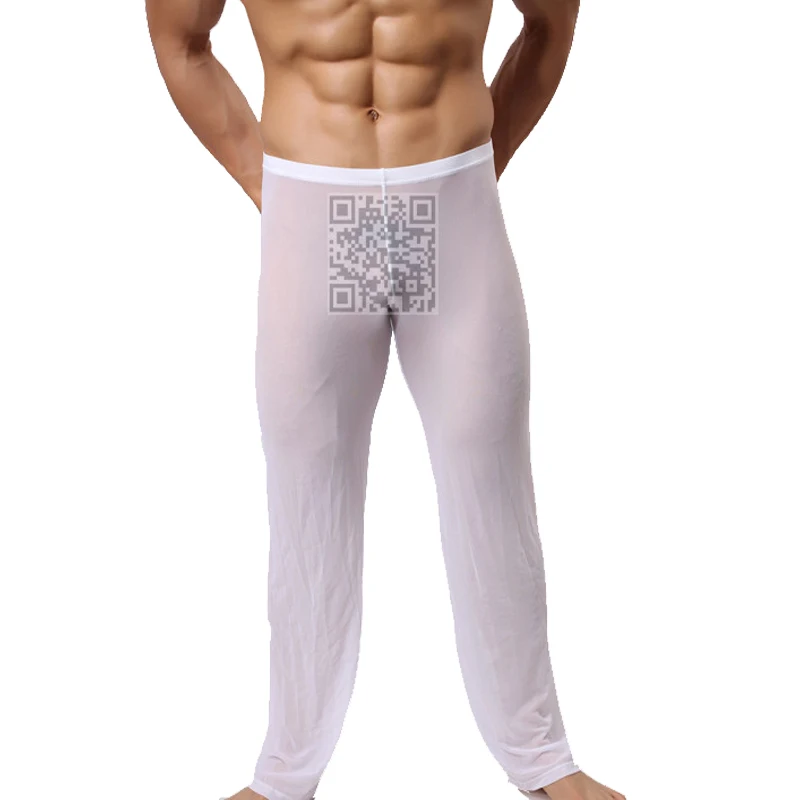 Подгоняйте! Мужская сексуальная пижама случайные удобные брюки для сна Твердые Sheer Lounge Брюки Мужские See-thru Pajama Bottoms нижнее белье