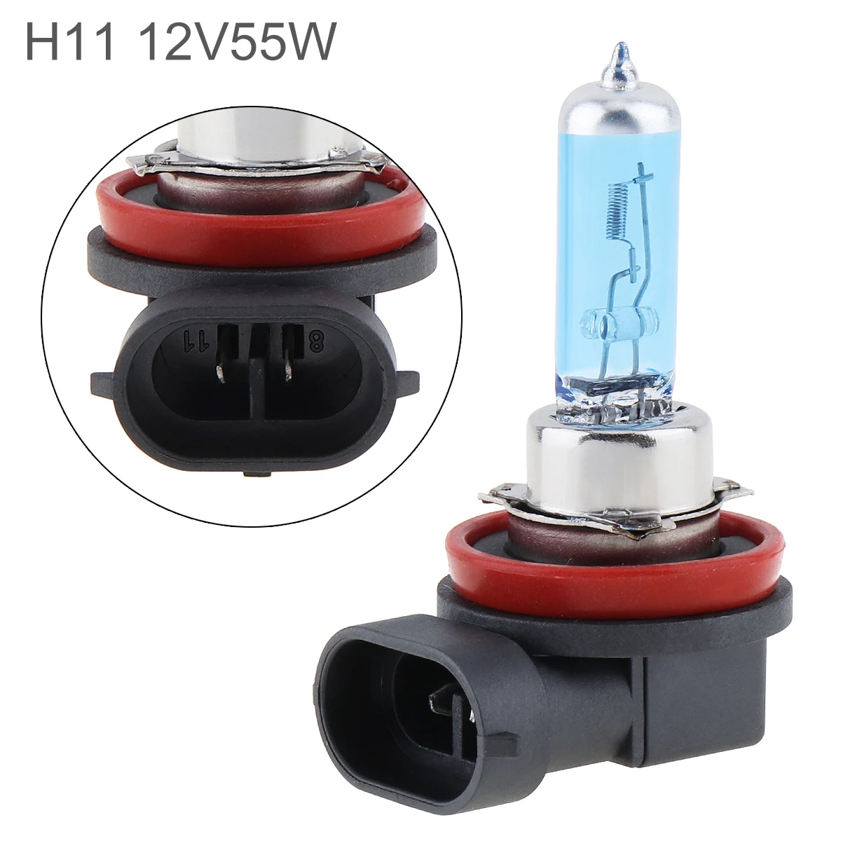 

H11 White Halogen Lamp 12V 55W 5000K Car Halogen Bulb Xenon Lamp Auto Front Headlight Fog Bulb Wholesale