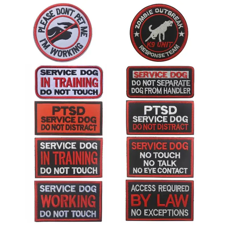 3D Army Embroidery Patch Badge ASK TO PET SERVICE DOG Military Tactical