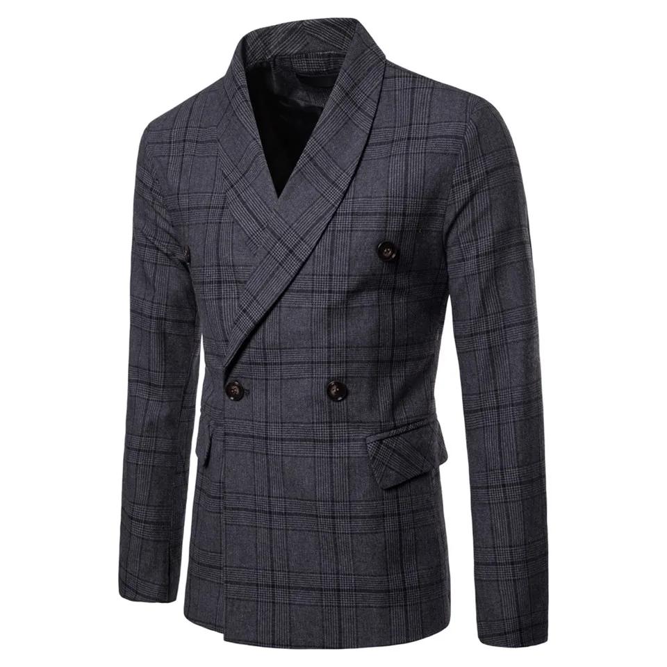 Riinr New Arrival Business Mens Blazer Casual Blazers Men Lattice Formal Jacket Popular Design Men Dress Suit Jackets Fashion