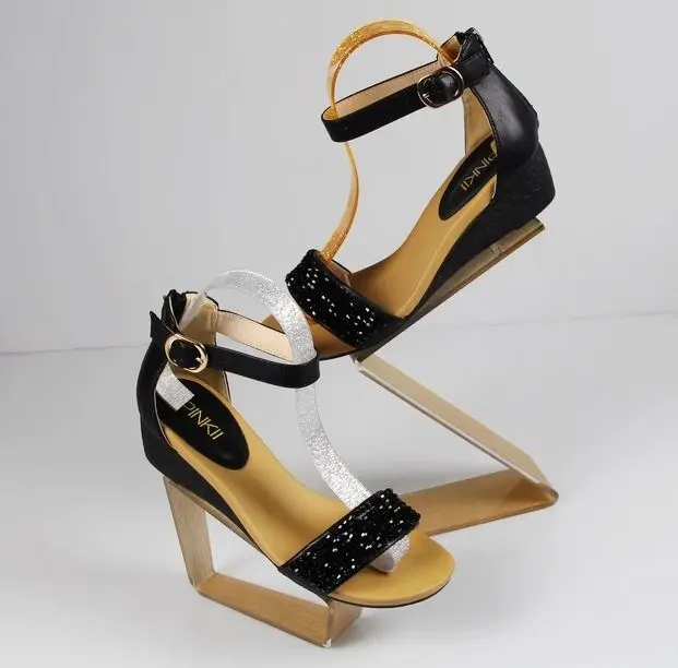 

Promotion shoes store display props gold acrylic shoes display stand rack sandls high heel shoes holder casual sneakers holder