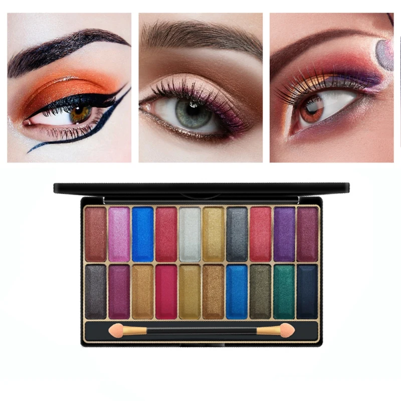 20 Colors Pearlescent Wet Powder Eye Shadow Waterproof Smudge-proof Metallic Eyeshadow