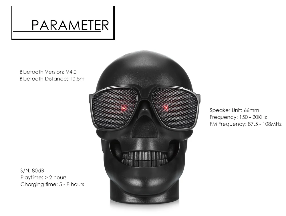 M29 Череп Форма беспроводной Bluetooth динамик солнцезащитный NFC динамик в форме черепа мобильный сабвуфер многоцелевой громкоговоритель Прохладный