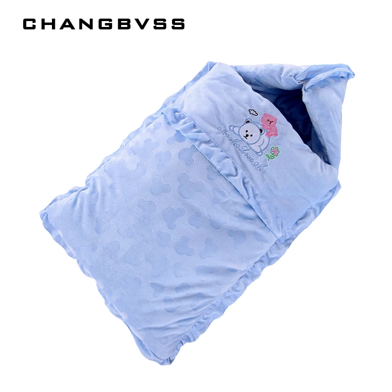New Fleece Baby Sleeping Bags Winter Envelope For Newborn Baby Crib Bed Swaddle Wrap Sleepsack