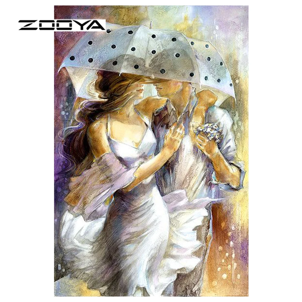 

ZOOYA Diamond Embroidery Umbrella In Love Diy Diamond Painting Couple Pattern Rhinestones Sale Diamond Mosaic Needlework RF1350