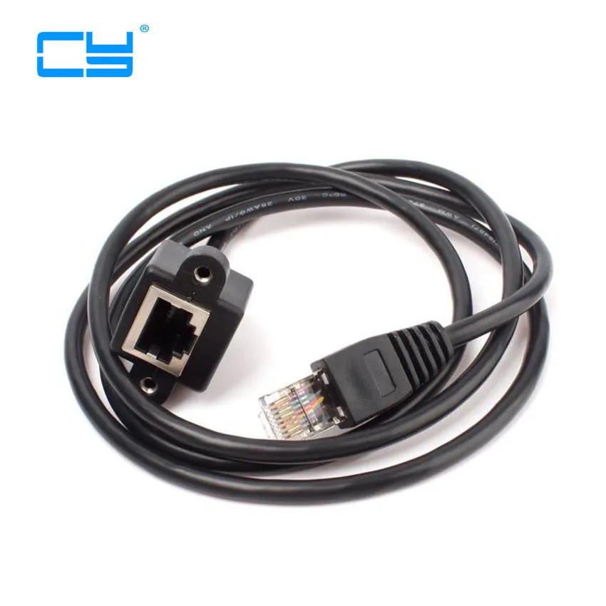 Сетевой Удлинительный кабель RJ45 штекер-гнездо крепление на винтовой панели Ethernet