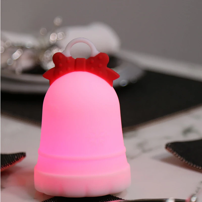 

Multicolor Christmas bell Led Night Light Nursery Lights Silicone Rechargeable Baby Kids Nursery Lights Christmas Bedroom Decor