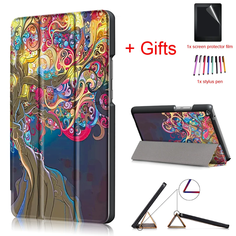 Ultra Slim из искусственной кожи чехол для huawei MediaPad T3 8 KOB-L09 KOB-W09 8,0 "магнитный планшет защитный Стенд принципиально покрытия + пленка + Pen