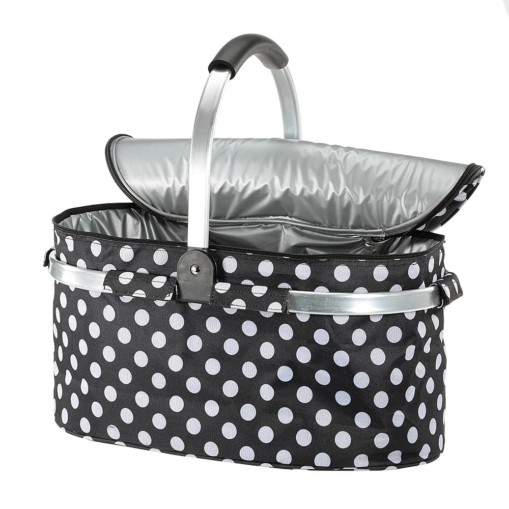 

Hot Selling Outdoor Insulated Lunch Box Food Storage Containers Carry Bag Travel Foldable Picnic Basket Storage Shopping BasketJ