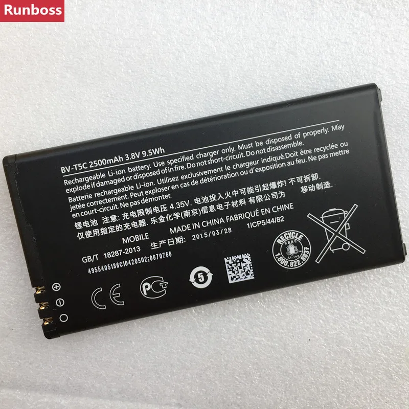100% Новый оригинальный настоящий 2500 мАч 9.5Wh BV-T5C/BV T5C BVT5C запасная батарея для Nokia