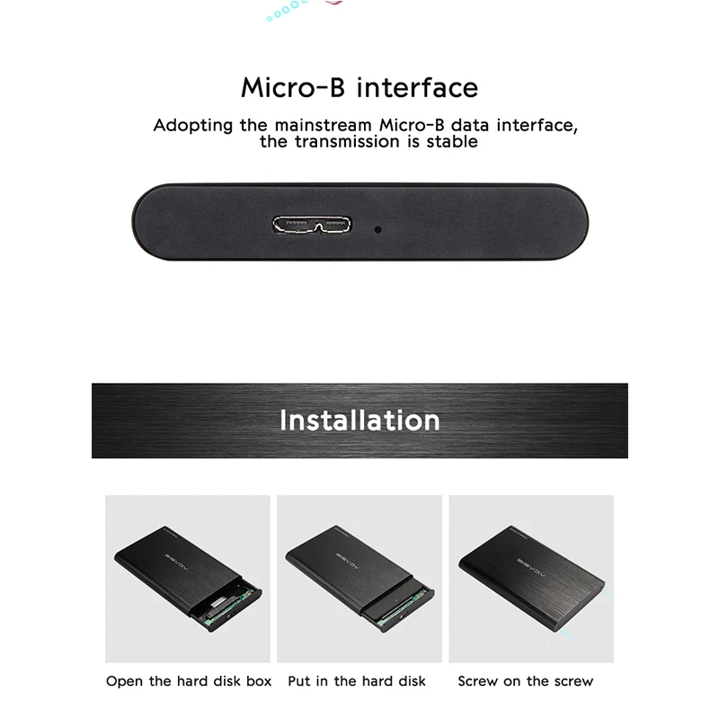 Acasis FA 08US HDD корпусы 2.5 дюймов USB 3.0 High Скорость металла жесткий диск корпус для ПК