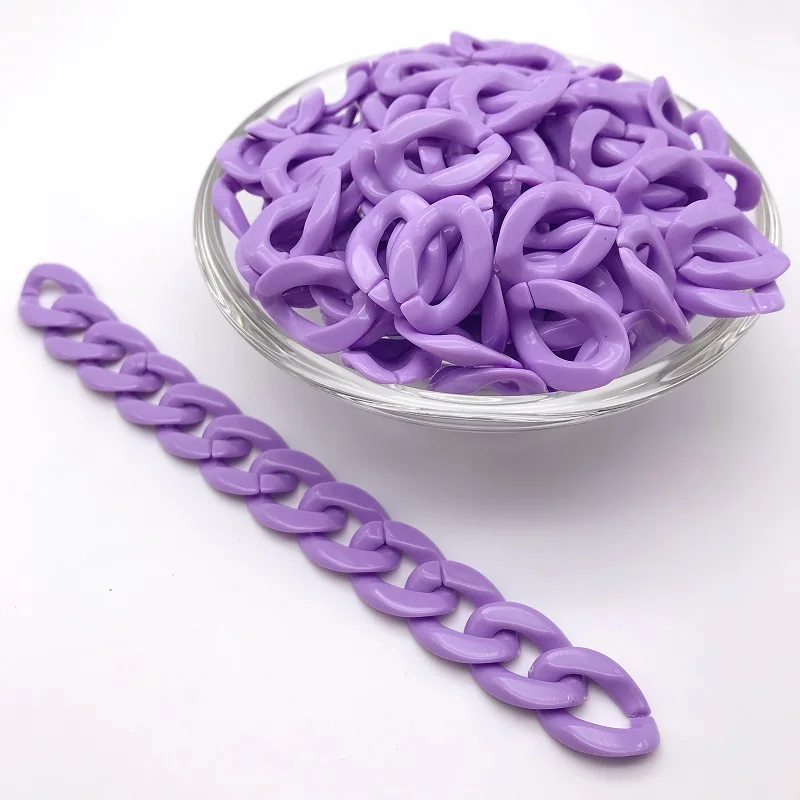 40 шт. 17 × 22 мм плоская твист овальное Открытое кольцо акриловая цепь звенья для изготовления ювелирных изделий ожерелье Связанные сумки Шарм аксессуары-фурнитура - Color: Purple