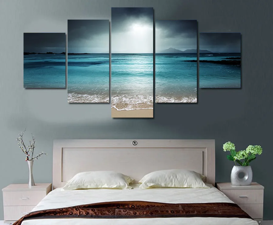 Drop Shipping HD Printed beach ocean sea sunset Painting Canvas Print room decor print poster picture canvas | Дом и сад