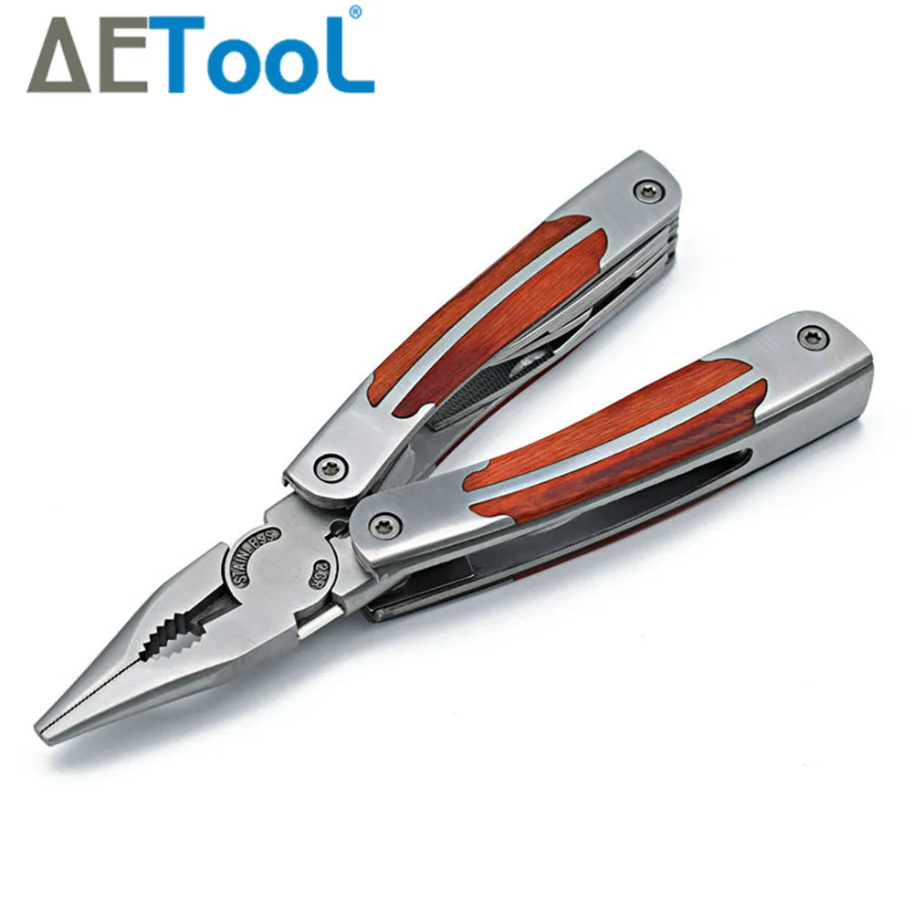 AETool New Multi function Pliers Compact Sport Folding Multitool Pliers with Knife Saw Opener