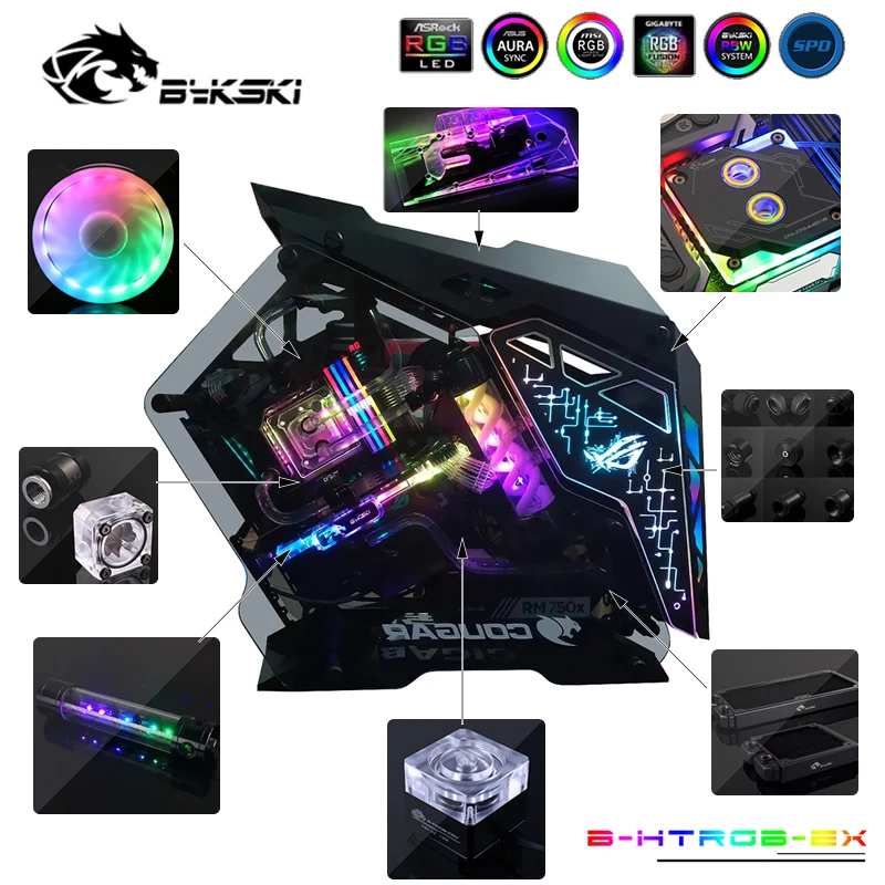 #^Special Price Bykski B-HTRGB-EX Water Cooling Kit CPU/GPU Hard Tubing DIY Whole Set Cooler Solution Radiator Heatsink RBW/RGB Customize