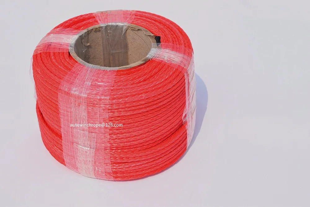 Red 5mm*100m Synthetic Winch Rope,Plasma Winch Cable,UHMWPE Rope,ATV UTV Off-road Rope
