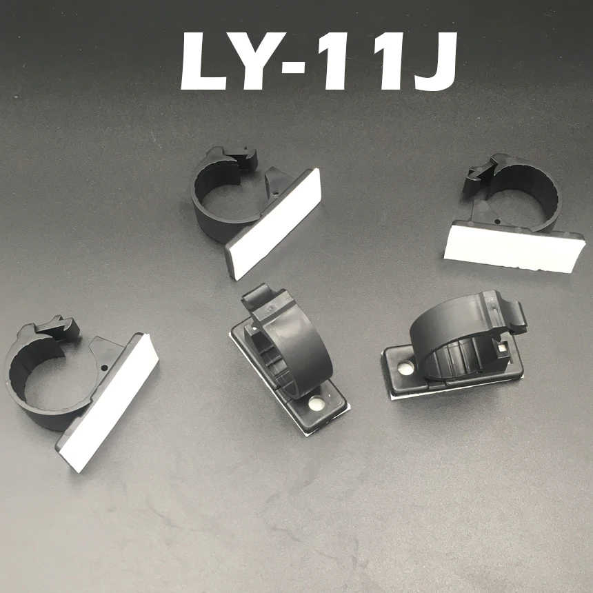 

22pcs LY-11J 15mm Dia Self Adhesive Adjustable Fixed Screw Mount Base Bracket Holder Wire Management Harness Clamp Cable Clip