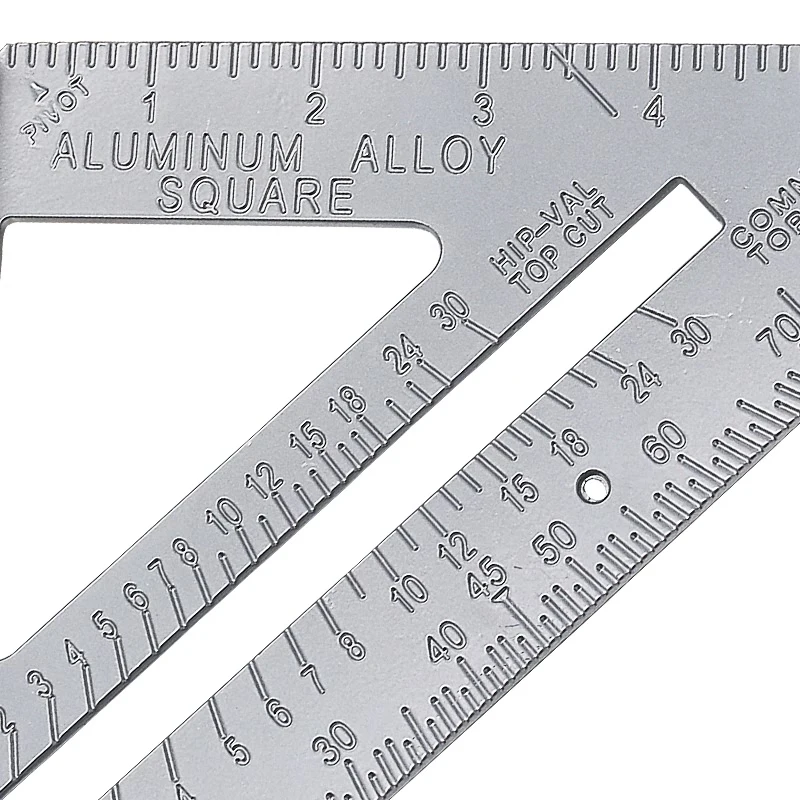 QSTEXPRESS 7" Triangle Square Ruler Aluminum Alloy Speed Square Protractor Miter For Carpenter Measurement Tool