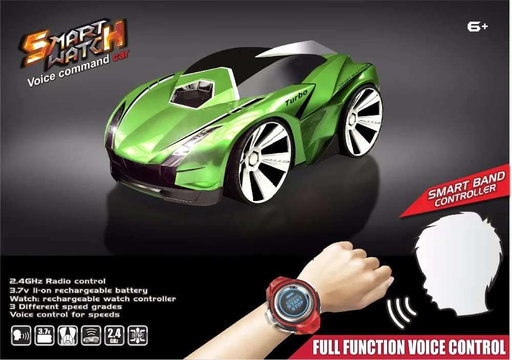 New Smart Watch remote voice control Toy RC Car 2.4G 4CH Voice Command Car Remote Control Sports outside toy vs AAA25896 SJ88