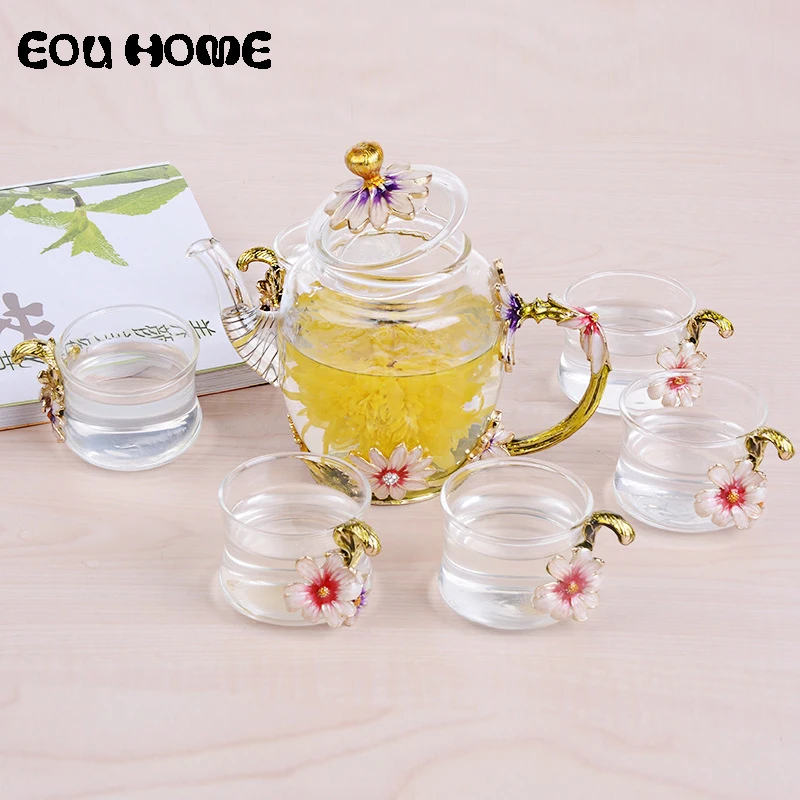 7Pcs/Set Gift Box Enamel Teaware Sets Red Rose blue Rose Teapot Set Water Cup Kung Fu Tea Set Elegant Color Lead-free Material 7Pcs/Set Gift Box Enamel Teaware Sets Red Rose blue Rose Teapot Set Water Cup Kung Fu Tea Set Elegant Color Lead-free Material