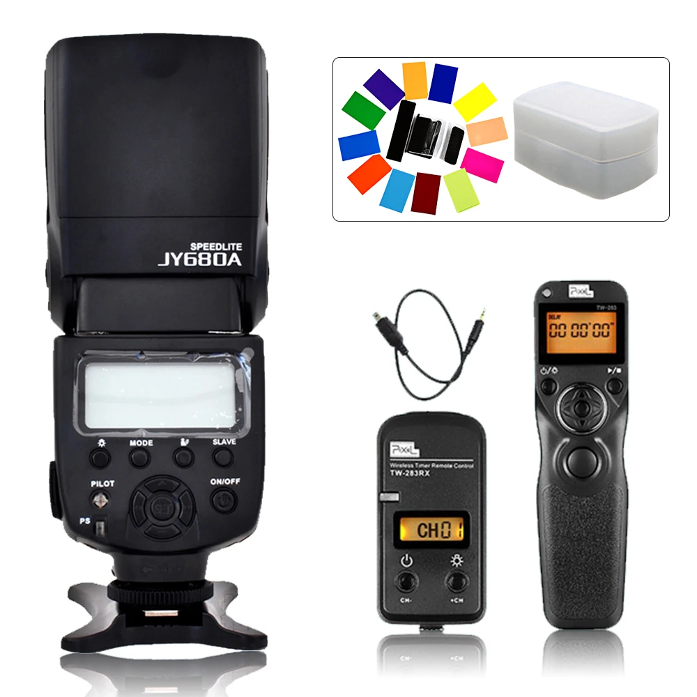 Viltrox JY 680A Flash Speedlite y Pixel TW 283 DC2 Timer Control remoto