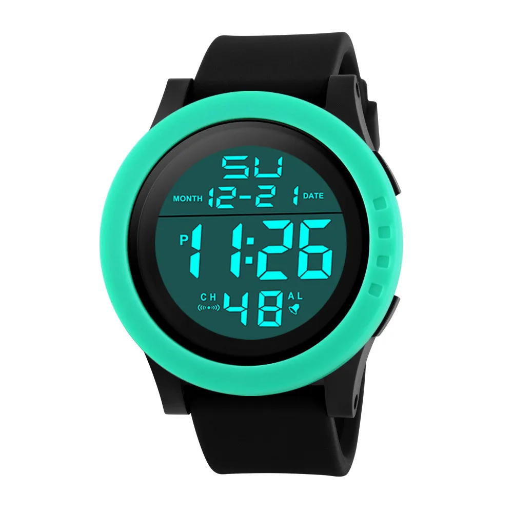 

Silicone Men Watch Digital LED Reloj fitness Mens Watches Top Brand Luxury Waterproof Sport Date Watches in Black Blue Green