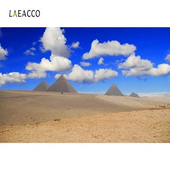 

Laeacco Desert Egyptian Pyramids Scenic Photography Backgrounds Customized Photographic Backdrops For Photo Studio