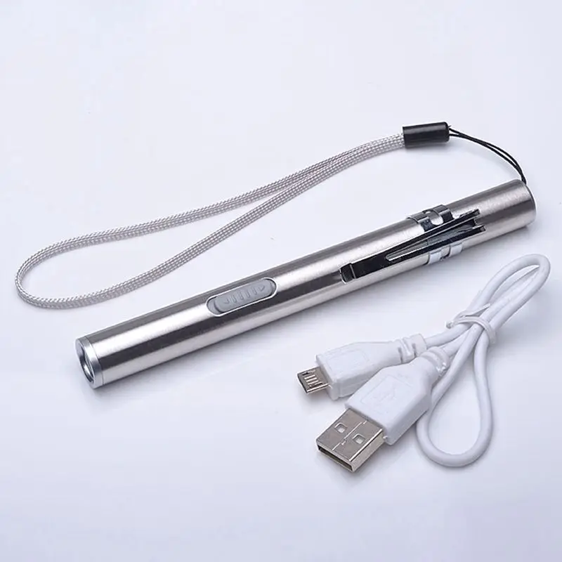 

Mini USB Rechargeable LED Flashlight High-quality Powerful LED Torch 100% Waterproof Pocket Pen Light Torch for Working Camping