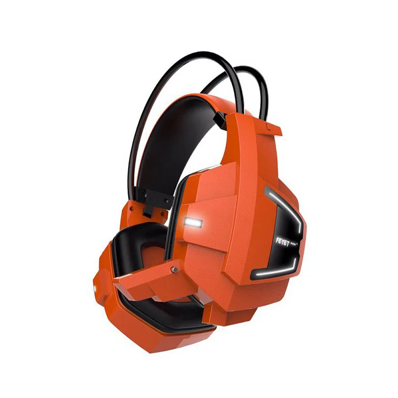 

Professional game headphones smart wire control HD MIC stereo depth noise cancelling LED Luminescence Soft Silica Material