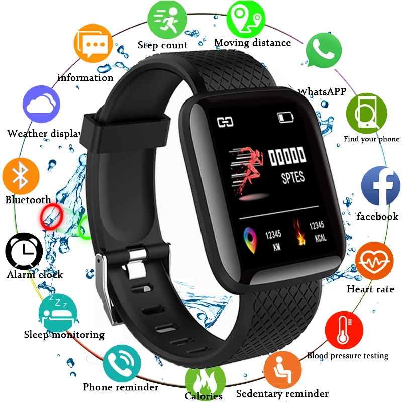 

New Smart Bracelet Fitness Tracker Watch Heart Rate Monitor Pedometer Smart Band Blood Pressure Measurement Waterproof Women Men