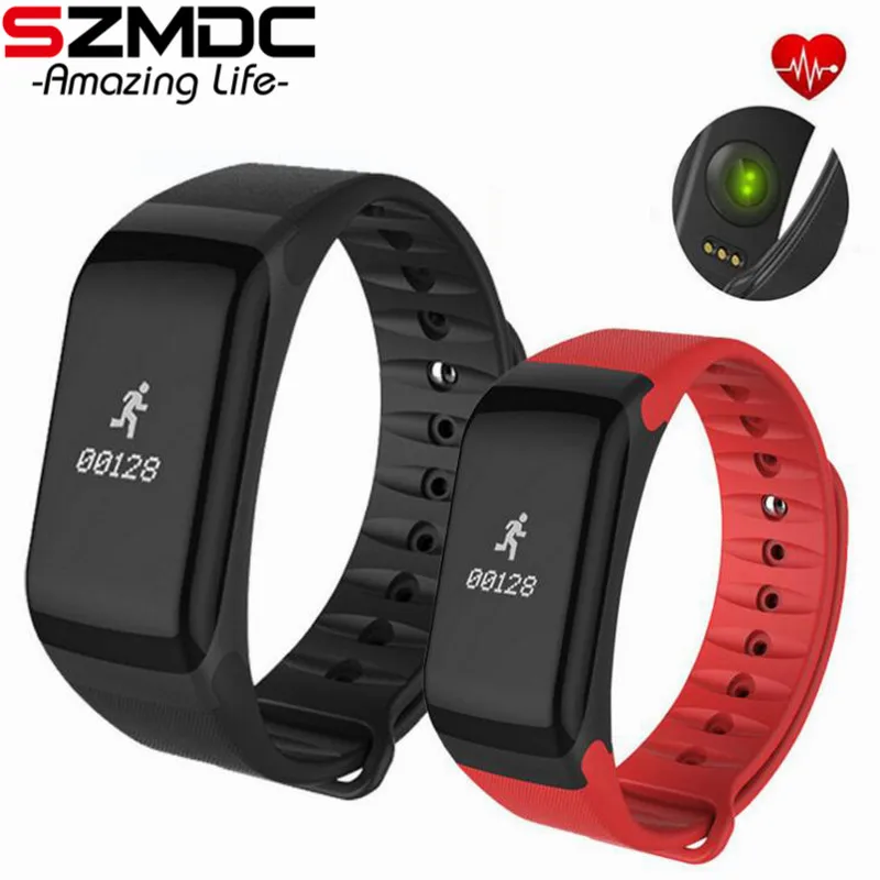 

SZMDC Fitness Tracker Wristband Heart Rate Monitor Smart Bracelet F1 Smartbracelet Blood Pressure With Pedometer Bracelet