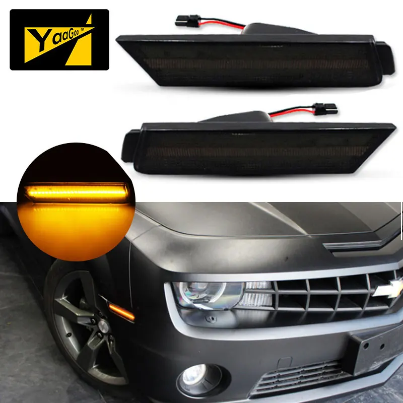 For Chevy Camaro 2010-2015 YaaGoo Smoke Lens Front Amber Side Marker LED Light | Автомобили и мотоциклы