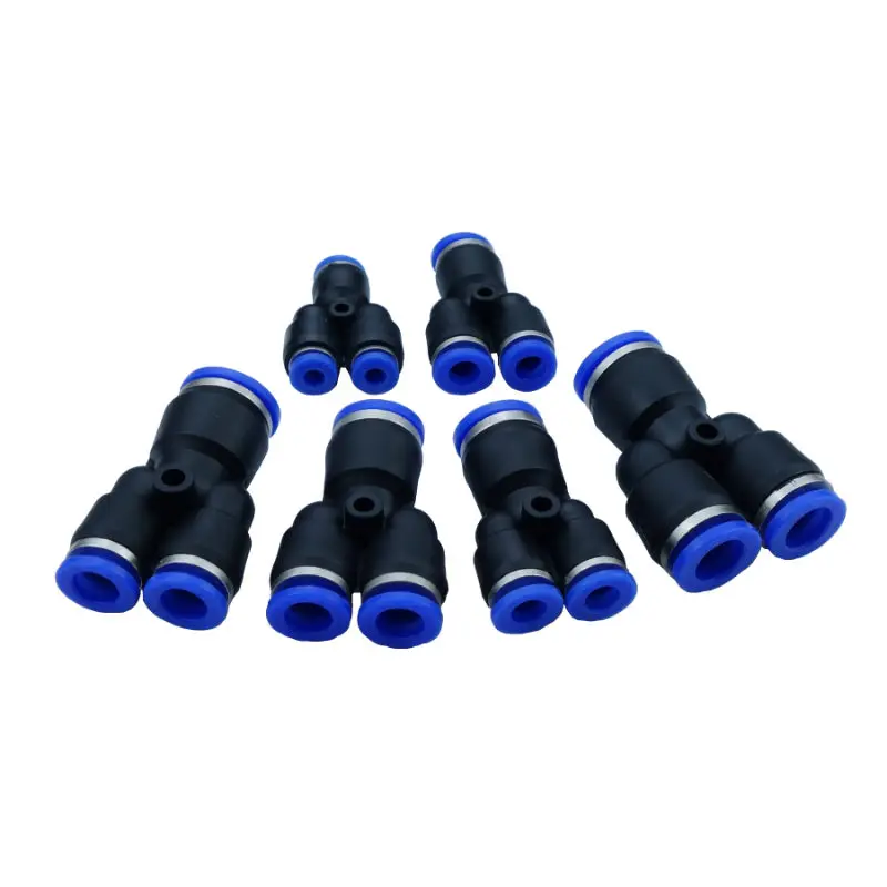

6-4/8-4/8-6/10-6/10-8/12-8/12/10 mm OD Pneumatic Air Push In Quick Fitting 3 Way Reducing Y Type Connector