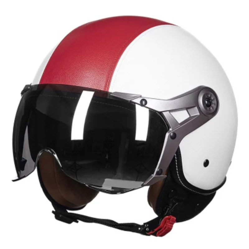 Motorcycle Helmet German Leather Style Vintage Open Face Retro Cruise Chopper Biker Pilot DOT Size L-XL | Автомобили и мотоциклы