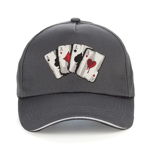 New design cartoon playing cards100%Cotton Dad cap Old Playing Card Baseball caps fashion Unisex adjustable snapback hat gorras gray