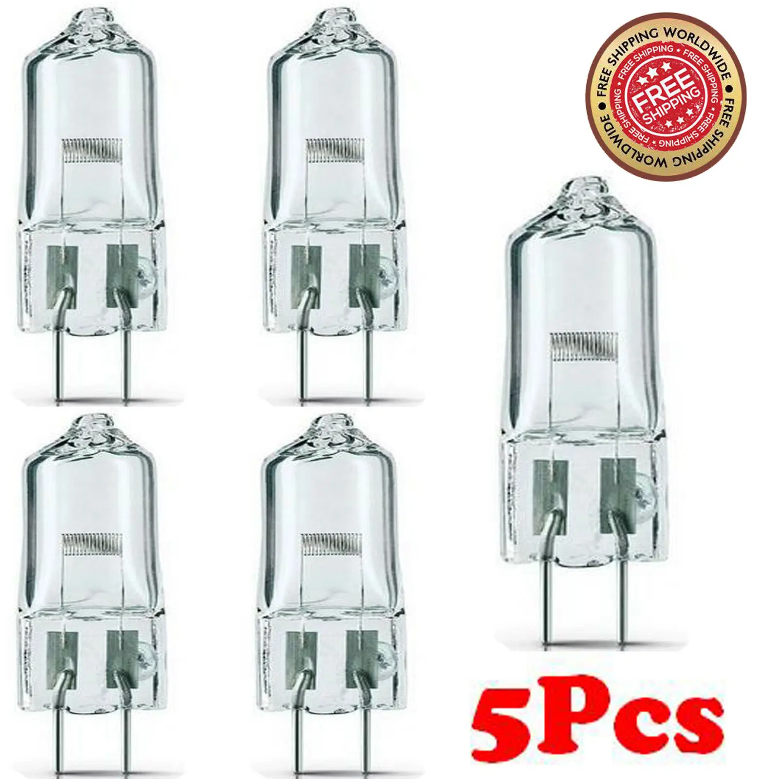 

5X FCS 150W/T4/24V/CL/G6.35 150-watt 24-volt Bi-Pin Based Stage Studio T4 Bulb