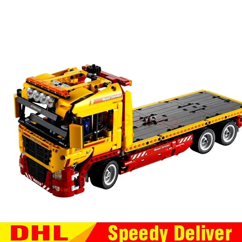 

LEPIN 20021 technic Kits 1143pcs Flatbed trailer Model Building blocks Bricks Toy Gift Educational Car lepinings Toys Clone 8190