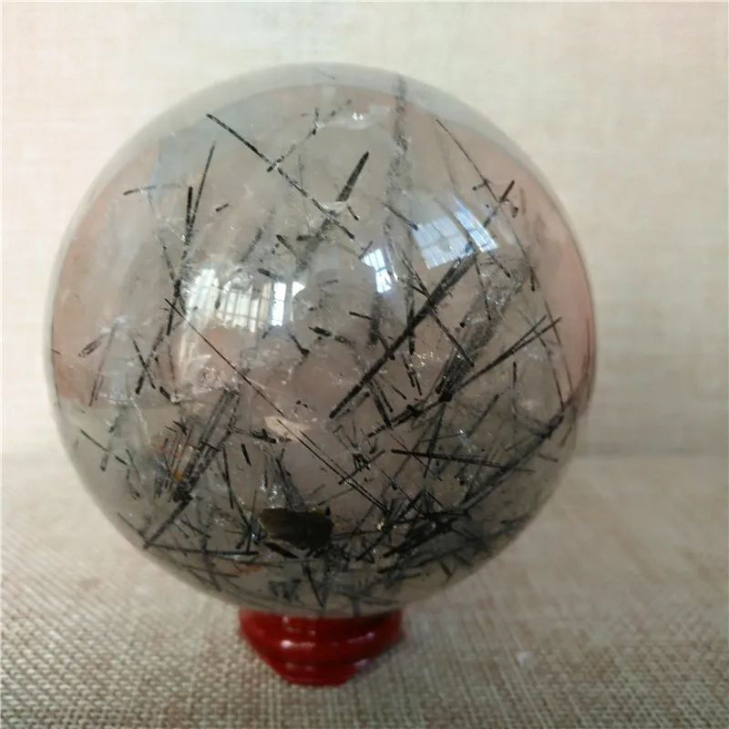 

924g natural tourmaline quartz Crystal Sphere Ball
