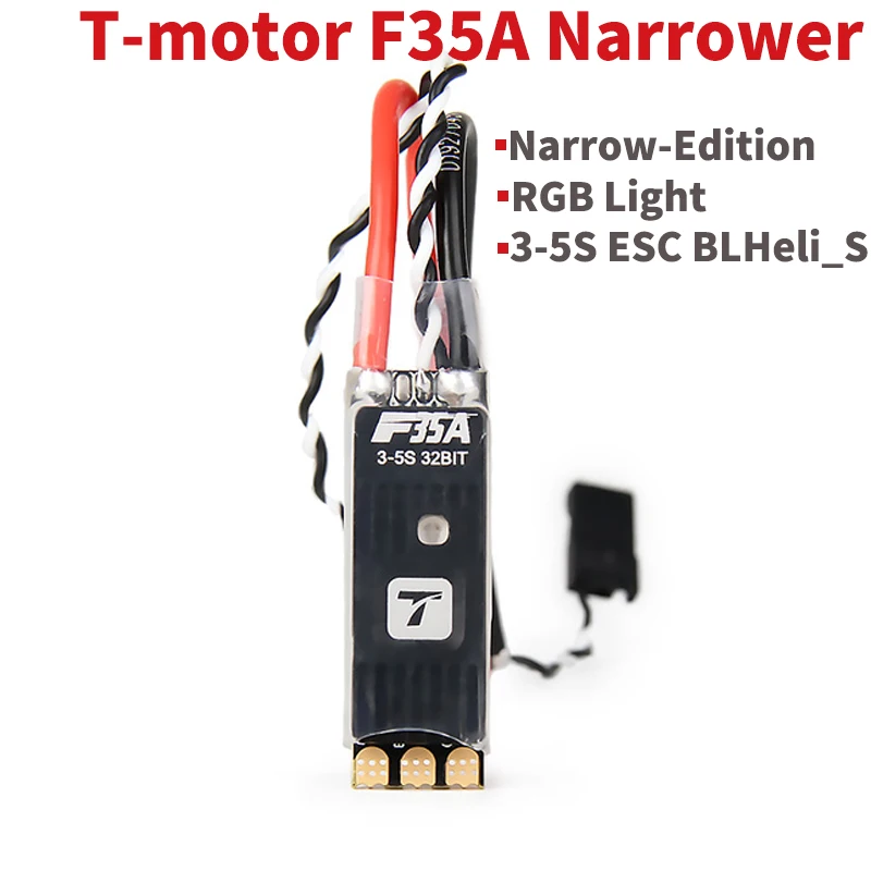 

New T-MOTOR F35A Narrow-Edition with RGB Light Scintillator Dshot 35A 3-5S ESC BLHeli_S 32 bit Dshot 1200 for FPV Racing Drone