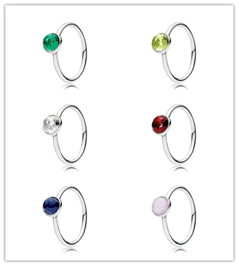 

SHINETUNG 1:1 S925 Fashion 12 Months Droplet Ring Women's Fine Jewelry Gifts