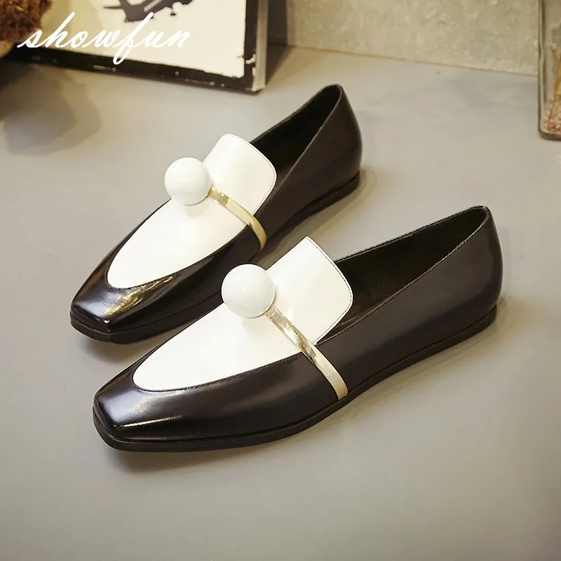 Women's Genuine Leather Mix Color Slip-on Flats Brand Designer Beading Decoration Flats Loafers leisure Espadrilles Shoes Women Women's Genuine Leather Mix Color Slip-on Flats Brand Designer Beading Decoration Flats Loafers leisure Espadrilles Shoes Women