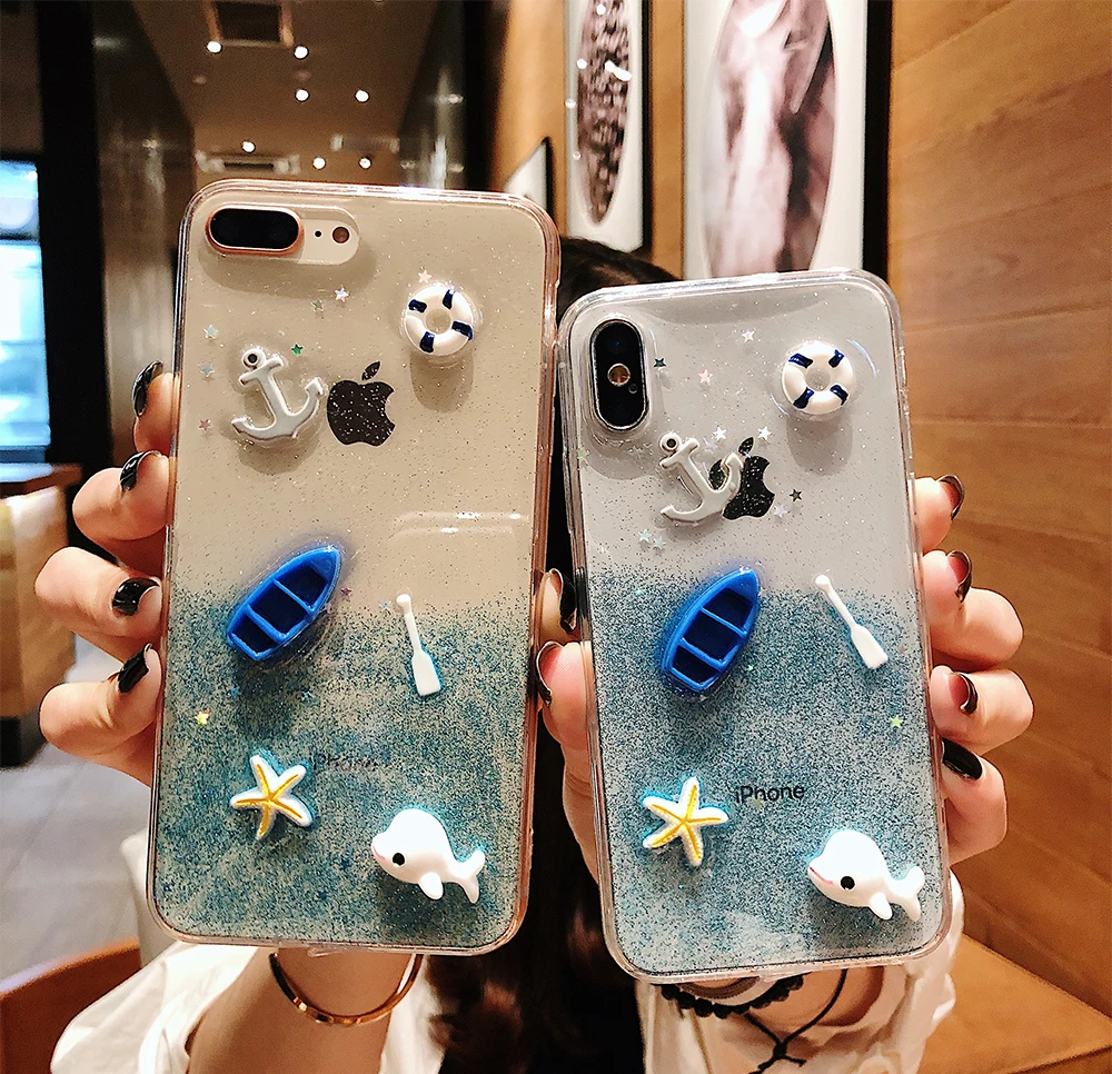 PORTEFEUILLE for iphone x xs case cute animal clear for iphone 6 7 8 plus 7plus case silicone transparent anime soft shell cover (1)