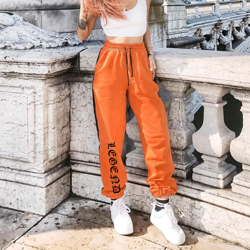 orange cargo trousers womens