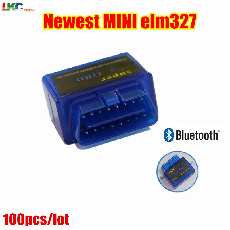 Оптовая продажа! 2018 супер мини ELM327 V2.1 Bluetooth OBD OBD2 Авто диагностический сканер инструмент 100 шт./лот DHL Бесплатная